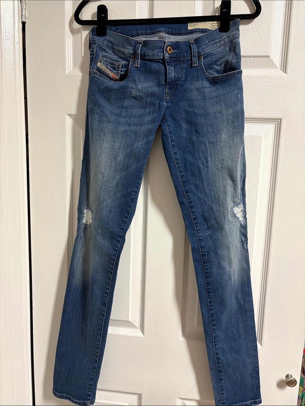 Diesel Women’s Blue Distressed Slim Jeans